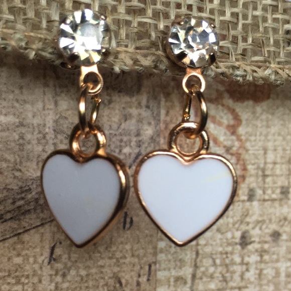 Heart Drop Post Earrings - Picture 2 of 13